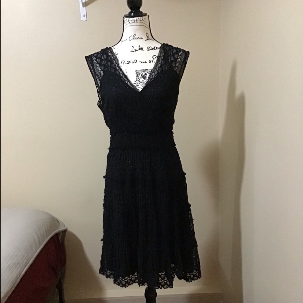 Luxurious Black Lace Dress, Highly Detailed. EUC
